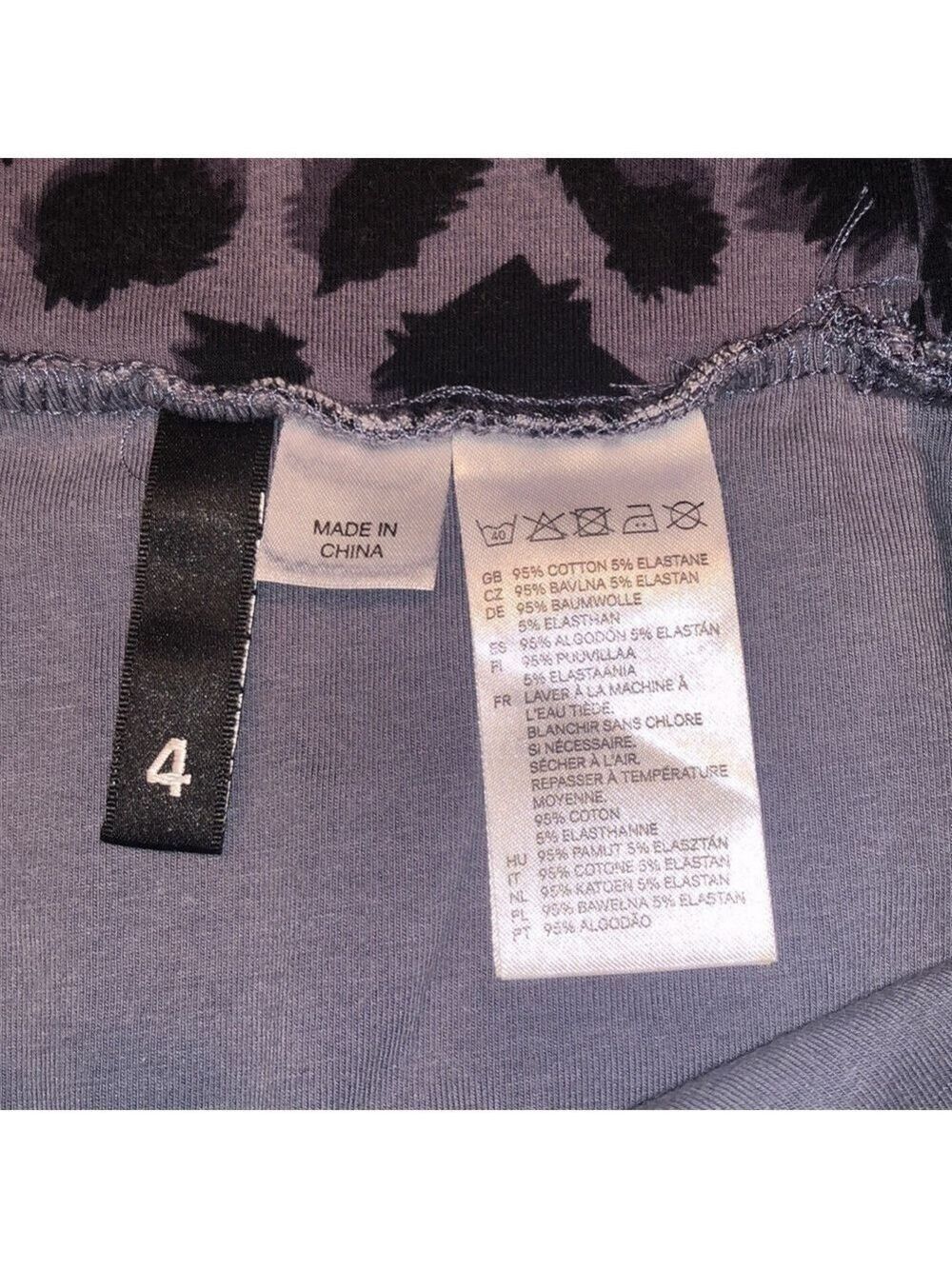 H&M DIVIDED Gray/Black Cheetah Print Body Con Skirt Size 4 - Picture 4 of 8